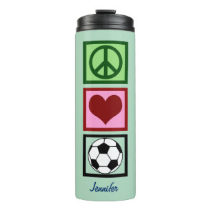 Bouteilles Isothermes Peace Love Soccer Cute Football Player Personnalis