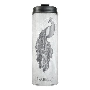 Bouteilles Isothermes Peacock élégant en argent Personnalisé