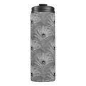 Bouteilles Isothermes Peacock plume élégant gris argent apparence partie (Devant)