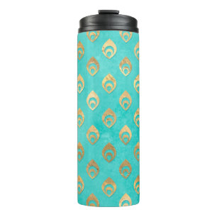 Bouteilles Isothermes Peacock Turquoise et Or