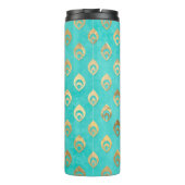 Bouteilles Isothermes Peacock Turquoise et Or (Dos)