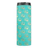 Bouteilles Isothermes Peacock Turquoise et Or (Dos)