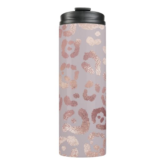 Bouteilles Isothermes Peau léopard : élégance or rose. (Devant)