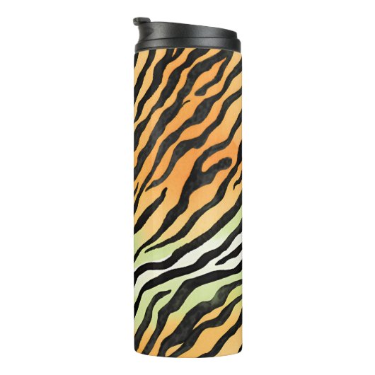 Bouteilles Isothermes Peaux de tigre rayées modernes Imprimer gros félin (Tourné sur la droite)