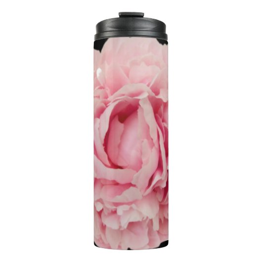 Bouteilles Isothermes Peine rose d'Avryl Fleur rayures noir blanc (Devant)