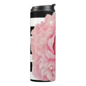 Bouteilles Isothermes Peine rose d'Avryl Fleur rayures noir blanc (Tourné sur la gauche)