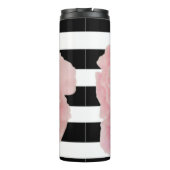 Bouteilles Isothermes Peine rose d'Avryl Fleur rayures noir blanc (Dos)