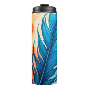 Bouteilles Isothermes peinture à l'aquarelle bleu