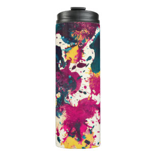 Bouteilles Isothermes Peinture Abstraite colorée Turquoise et magenta