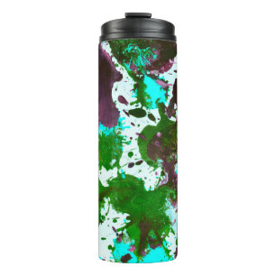 Bouteilles Isothermes Peinture Abstraite colorée vert et violet