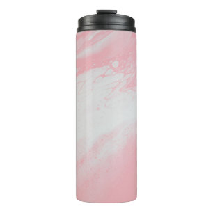 BOUTEILLES ISOTHERMES PEINTURE ABSTRAITE ROSE ET BLANCHE