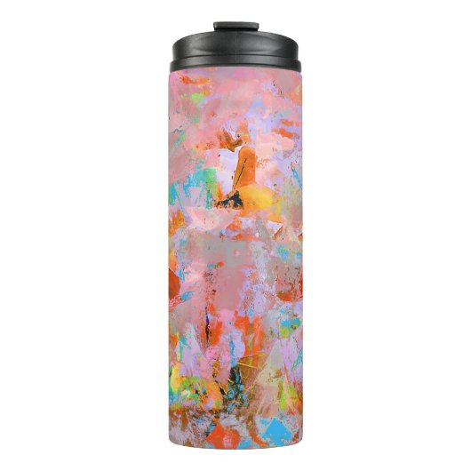 BOUTEILLES ISOTHERMES PEINTURE ABSTRAITE ROSE ET BLEUE (Devant)