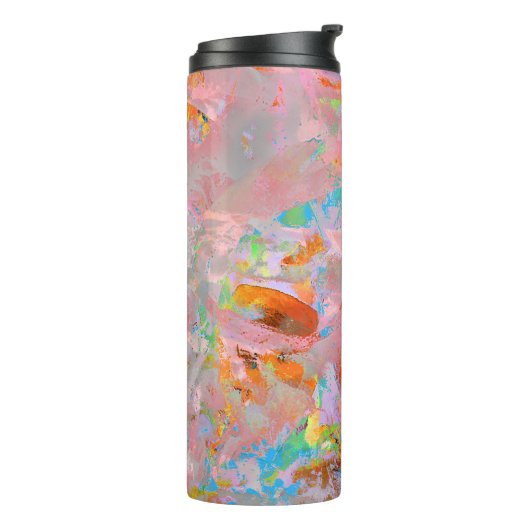 BOUTEILLES ISOTHERMES PEINTURE ABSTRAITE ROSE ET BLEUE (Tourné sur la gauche)