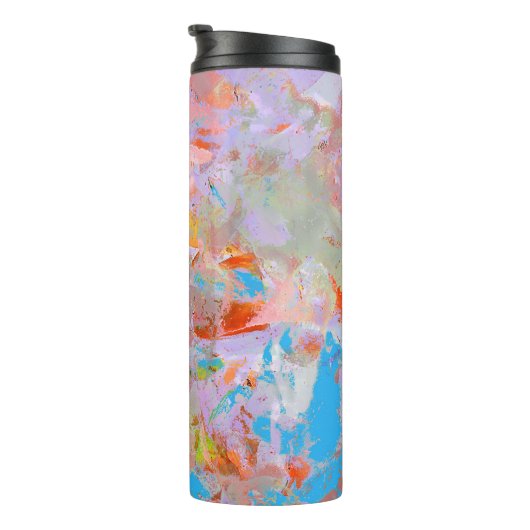 BOUTEILLES ISOTHERMES PEINTURE ABSTRAITE ROSE ET BLEUE (Tourné sur la droite)