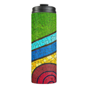 Bouteilles Isothermes Peinture abstraite verte et rouge