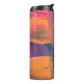 Bouteilles Isothermes Peinture abstraite verte, jaune et rouge (Tourné sur la gauche)