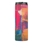 Bouteilles Isothermes Peinture abstraite verte, jaune et rouge (Dos)