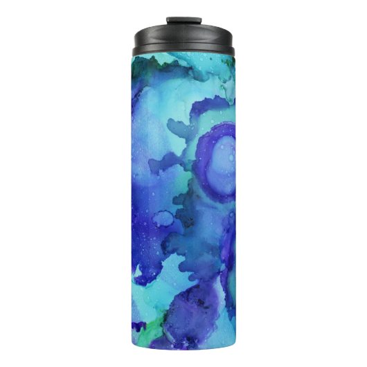 Bouteilles Isothermes Peinture abstraite violette et blanche (Devant)
