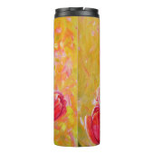 Bouteilles Isothermes Peinture avec arrangement de tulipe rose et rouge (Dos)