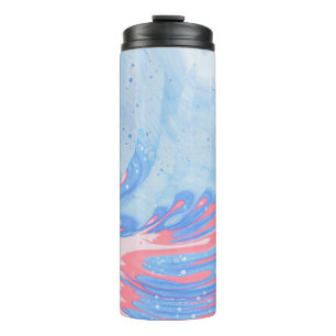 BOUTEILLES ISOTHERMES PEINTURE BLEU BLANC ET ROUGE ABSTRAIT