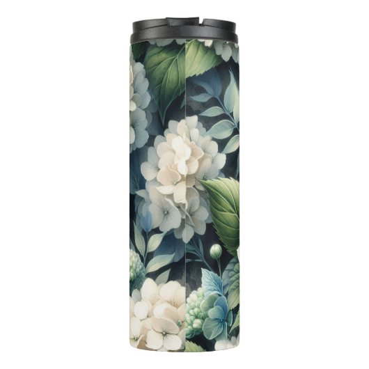 Bouteilles Isothermes Peinture botanique d'Hydrangée blanche (Dos)