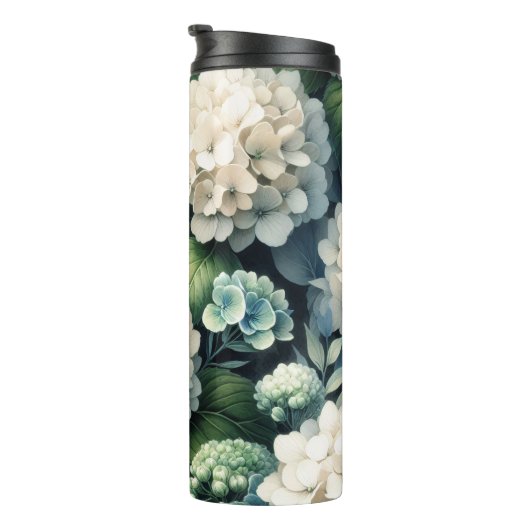 Bouteilles Isothermes Peinture botanique d'Hydrangée blanche (Tourné sur la droite)