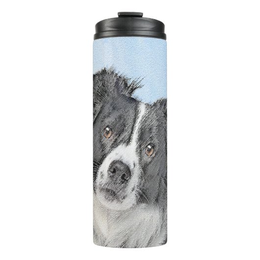 Bouteilles Isothermes Peinture Collie Bordure - Joli art original chien (Devant)