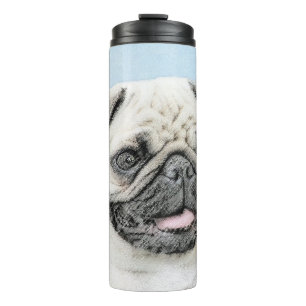 Bouteilles Isothermes Peinture de carlin - Joli art original de chien