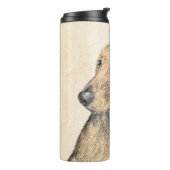 Bouteilles Isothermes Peinture de Dachshund (Longhaïs) - Art original du (Tourné sur la gauche)