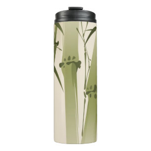 Bouteilles Isothermes Peinture orientale de style, branches 2 de bambou