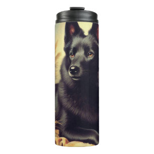 Bouteilles Isothermes Peinture vintage de Chien Schipperke
