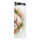 Bouteilles Isothermes Pekingese Christmas Wreath Festive Pup (Tourné sur la droite)