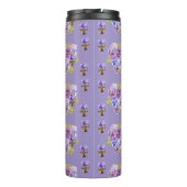 Bouteilles Isothermes Pensée violette peinte à la main florale (Dos)