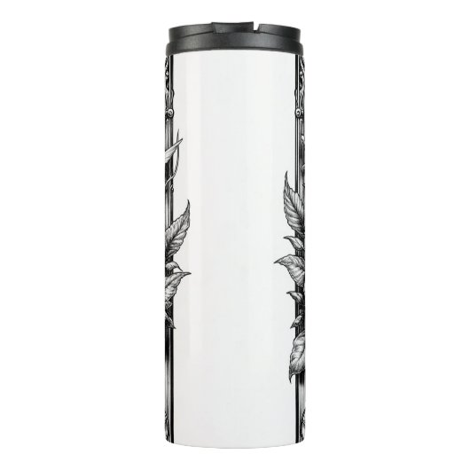 Bouteilles Isothermes Pentacle Skeleton Skeleton & Rose Tarot Art (Dos)