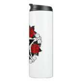 Bouteilles Isothermes Pentagramme aux roses rouges (Tourné sur la droite)