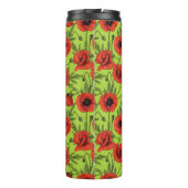 Bouteilles Isothermes Pépites, rouge et vert sur le vert citron (Dos)