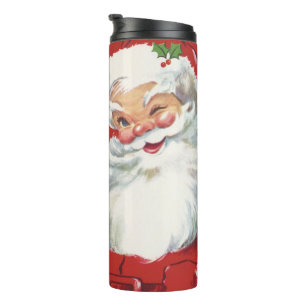 Bouteilles Isothermes Père Noël de Noël vintage, joyeux et clin d'œil