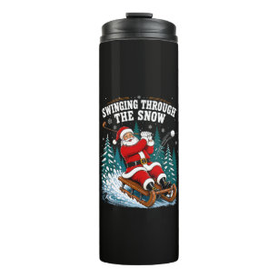Bouteilles Isothermes Père Noël jouant au golf Joyeux Noël golfeur