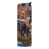 Bouteilles Isothermes Période de fêtes de Noël du Boston Terrier (Tourné sur la gauche)