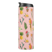 Bouteilles Isothermes Perroquet tropical, Motif Vintage Cactus. (Tourné sur la droite)