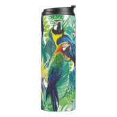 Bouteilles Isothermes perroquets colorés et fleurs exotiques (Tourné sur la gauche)