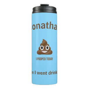 Bouteilles Isothermes PersonaIizé Je Pooppé Aujourd'Hui Poo Emoji sur Bl