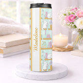 Bouteilles Isothermes Personalized Bookish Girly Cute Cat Name Green