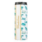 Bouteilles Isothermes Personalized Bookish Girly Teal Cute Bow Name  (Dos)