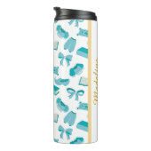 Bouteilles Isothermes Personalized Bookish Girly Teal Cute Bow Name  (Tourné sur la droite)