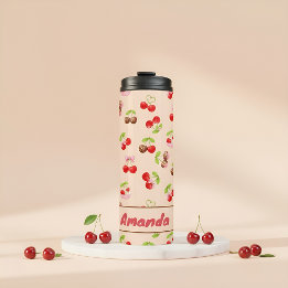 Bouteilles Isothermes Personalized Cherry Dessert Pattern Cute Name