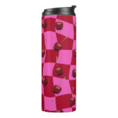 Bouteilles Isothermes Personalized Cherry Gingham Retro Custom Name (Tourné sur la gauche)