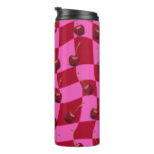 Bouteilles Isothermes Personalized Cherry Gingham Retro Custom Name (Tourné sur la droite)