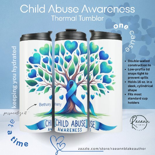 Bouteilles Isothermes Personalized Child Abuse Awareness Thermal Tumbler