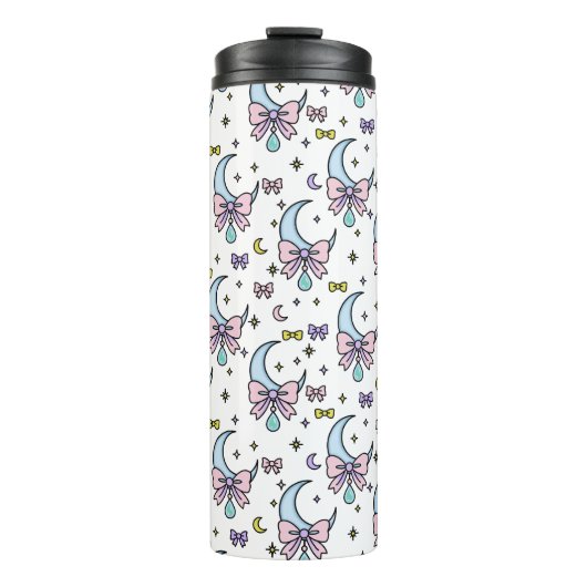 Bouteilles Isothermes Personalized Girl Cute Bow Name Moons White (Devant)